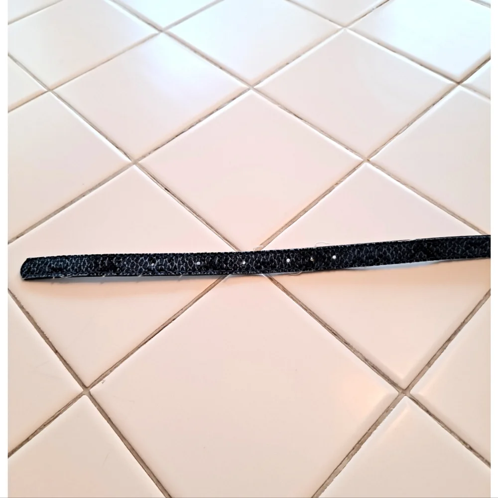 Black blue skinny belt snakeskin animal print party travel casual business cute